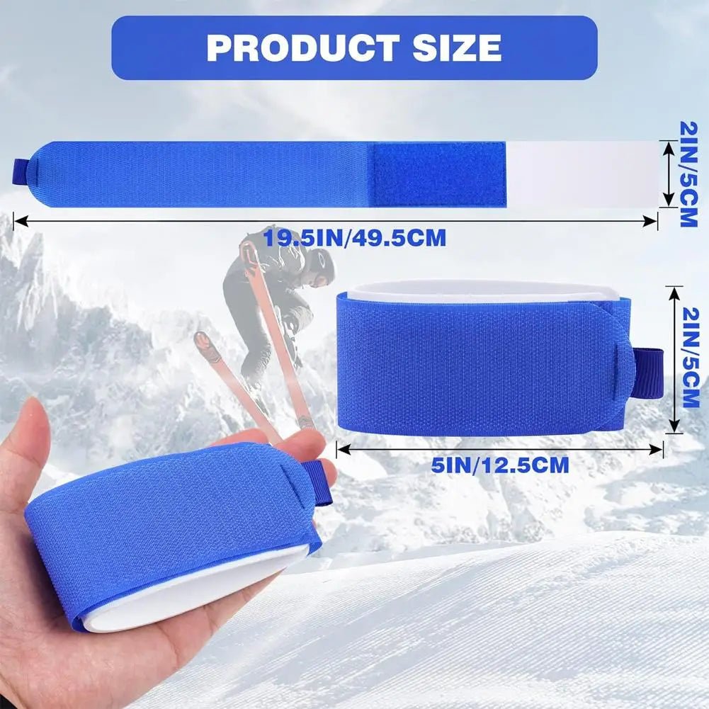 SummitGrip 2件装加垫尼龙滑雪固定带 — 可调节魔术贴闭合