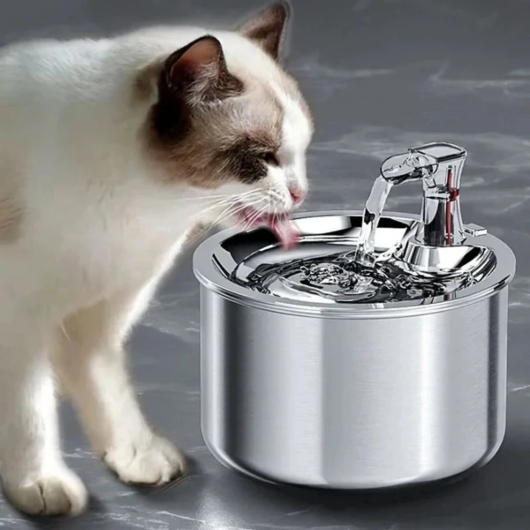 Stainless Steel 68 oz Pet Water Fountain — Motion Sensor, 4-Stage Filter