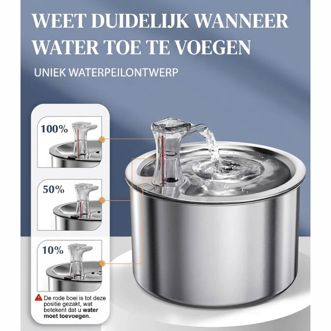 Stainless Steel 68 oz Pet Water Fountain — Motion Sensor, 4-Stage Filter