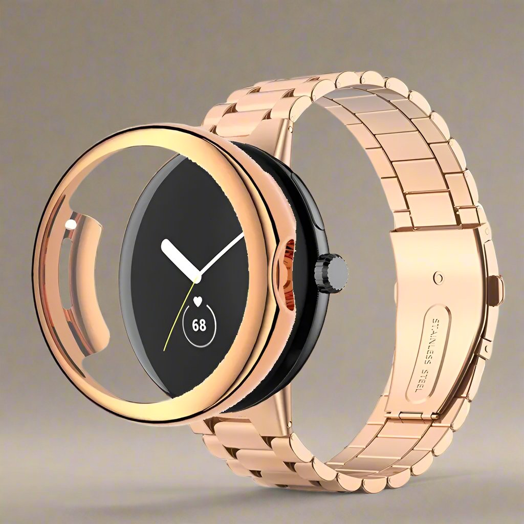 Kit cinturino in acciaio inossidabile e custodia protettiva per Pixel Watch — 41mm e 45mm
