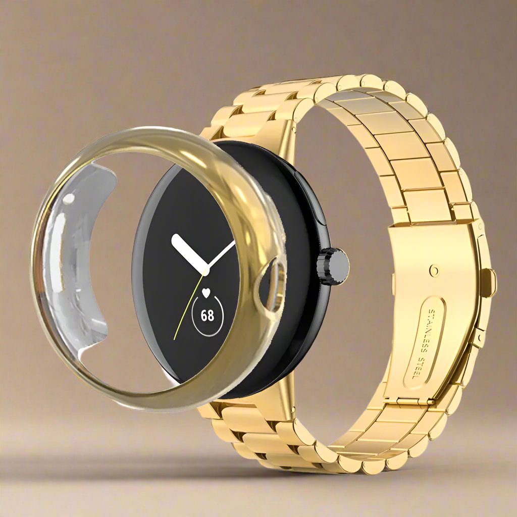 Kit cinturino in acciaio inossidabile e custodia protettiva per Pixel Watch — 41mm e 45mm