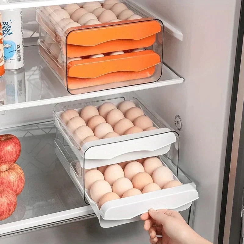 Průhledný box na vejce NestCube — dvoupatrové výsuvné zásuvky s kapacitou 32 vajec