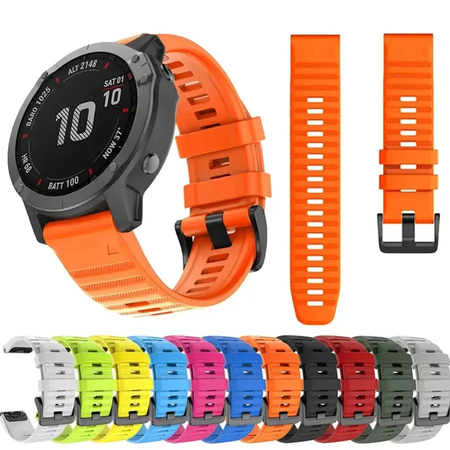QuickFit シリコン製スマートウォッチバンド — 20mm、22mm & 26mm スポーツストラップ