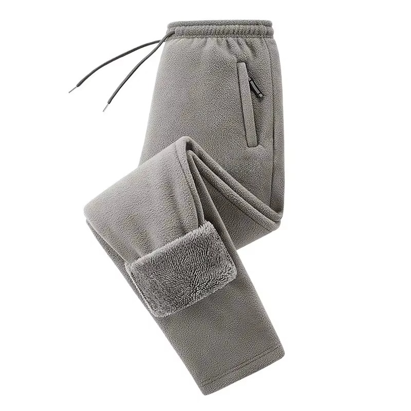 Pánské teplé flísové joggery s podšívkou Sherpa — měkké zimní kalhoty