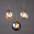 Scandinavian Glass Pendant Lamp With Metal Fixture For Kitchen, Living And Dining