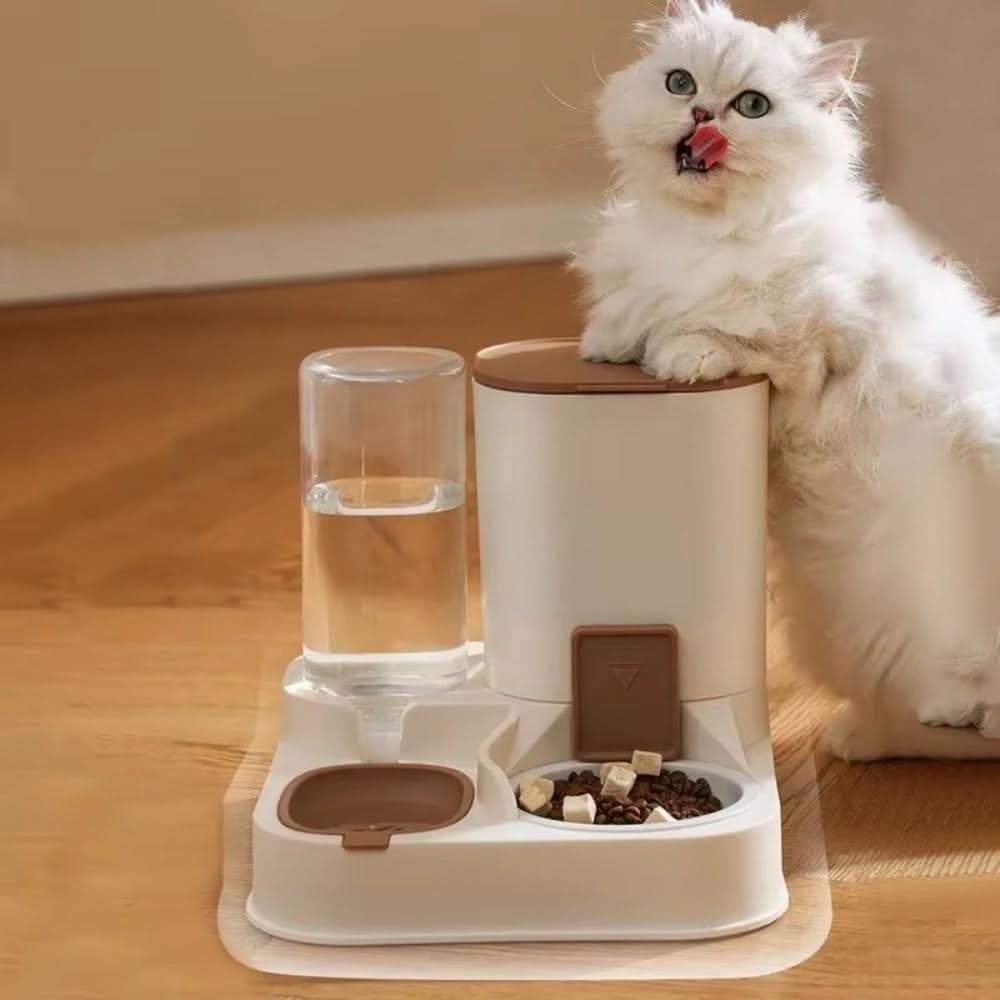 Automatisk foder- og vandstation til kæledyr med dobbelt dispenser - LumaPaw