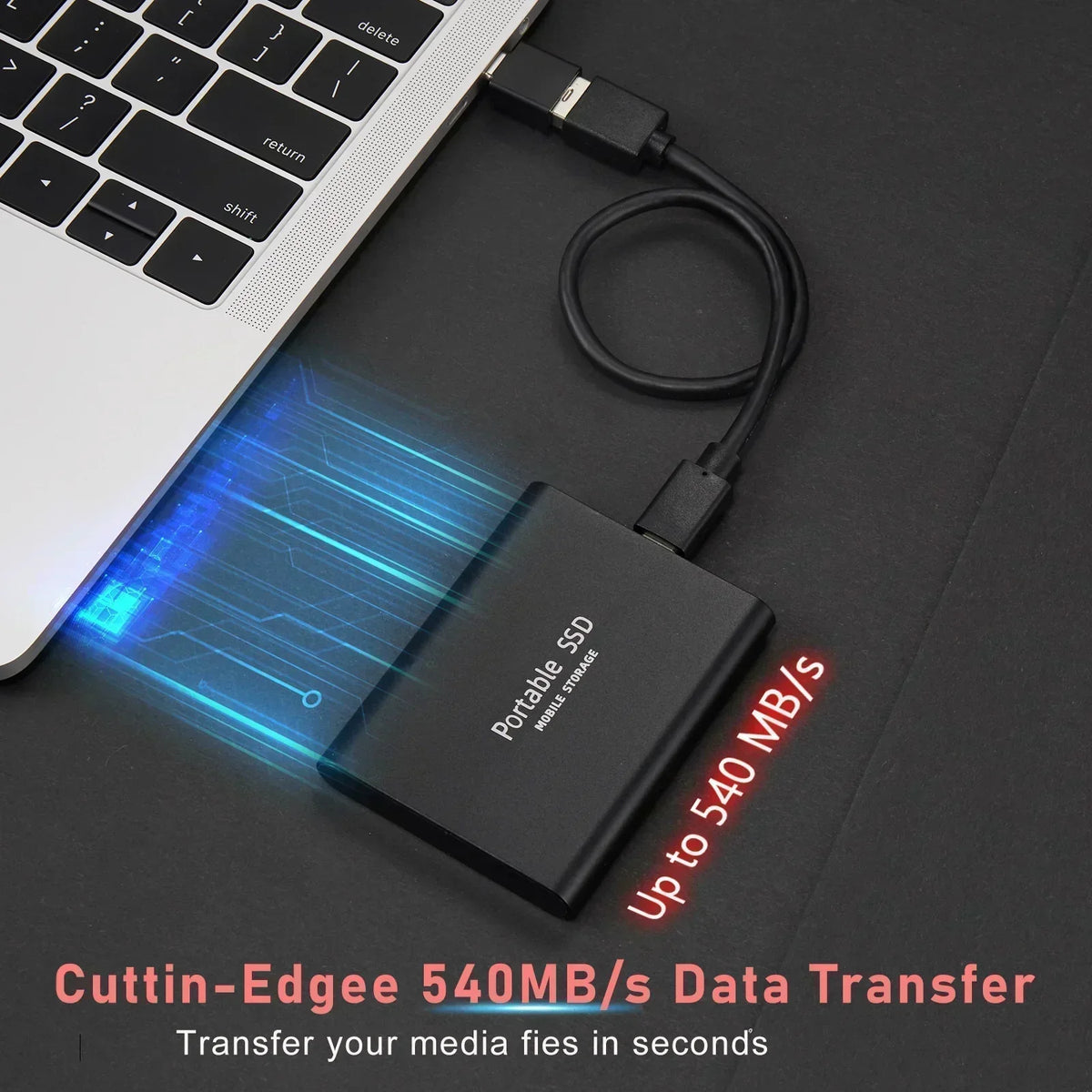 Bærbar ekstern solid state-disk på 2 TB - USB 3.1 Type-C