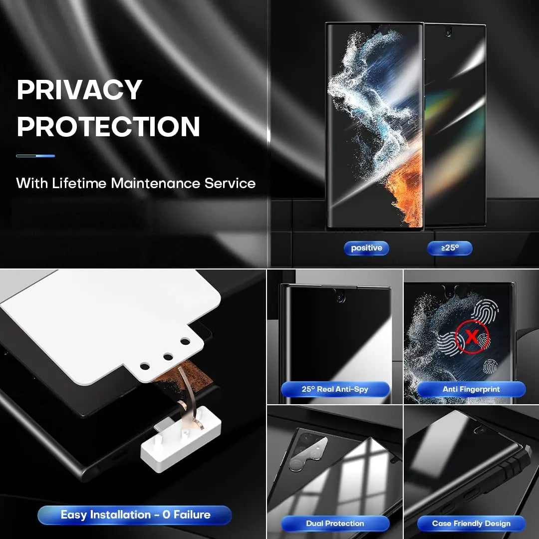 S23 Ultra, S23 Plus & S23 Tempered Glass Anti-Spy Shield, 45°