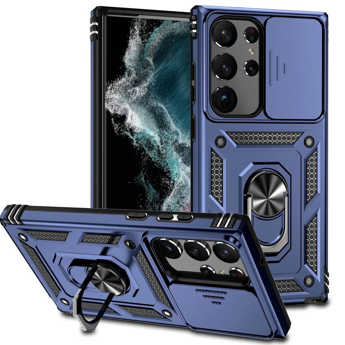 Funda para la serie Samsung Galaxy S23 - protector de cámara y soporte plegable