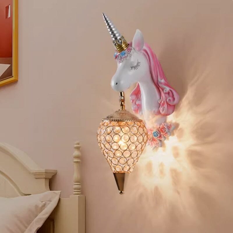 Einhorn Harz Wandleuchte