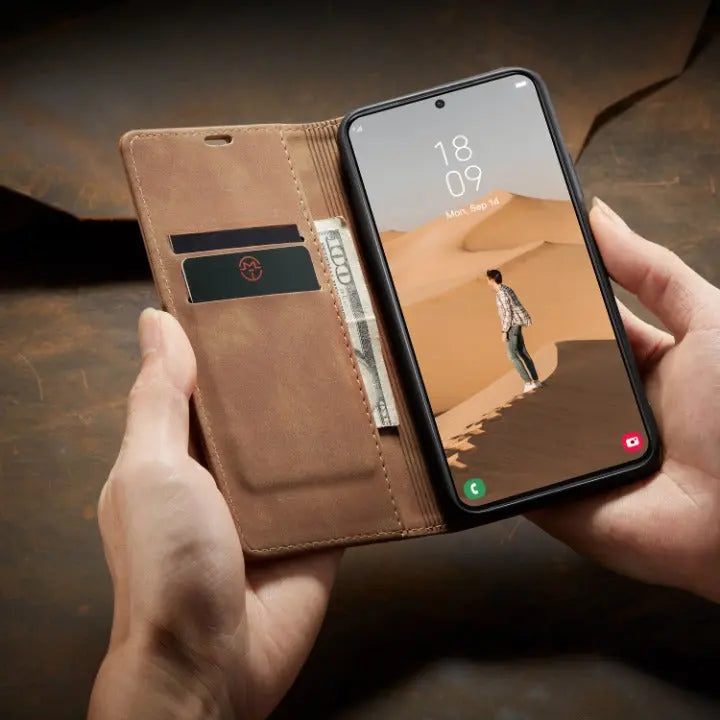 Leather Folio Case, Card Slots — Samsung Galaxy S22, S22 Plus & S22 Ultra