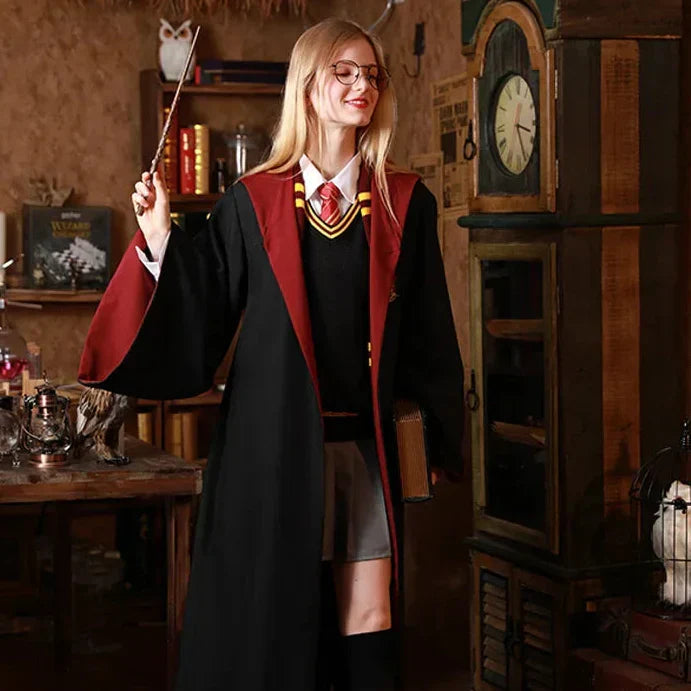 Hogwarts Wizarding Student Costume with Robe, Wand & Accessories for Children & Adults - Euroselle
