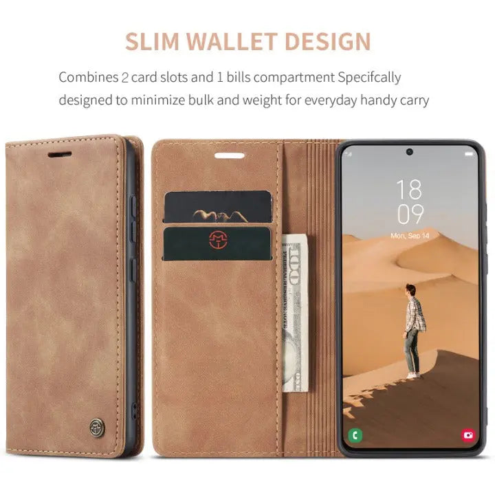 Leather Folio Case, Card Slots — Samsung Galaxy S22, S22 Plus & S22 Ultra