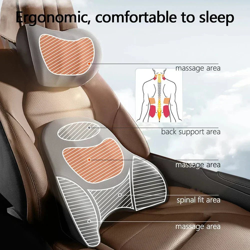 NovaEase Elektrisches Kissen — Ergonomisch geschwungenes Profil, Unterstützung für Nacken und Lendenbereich