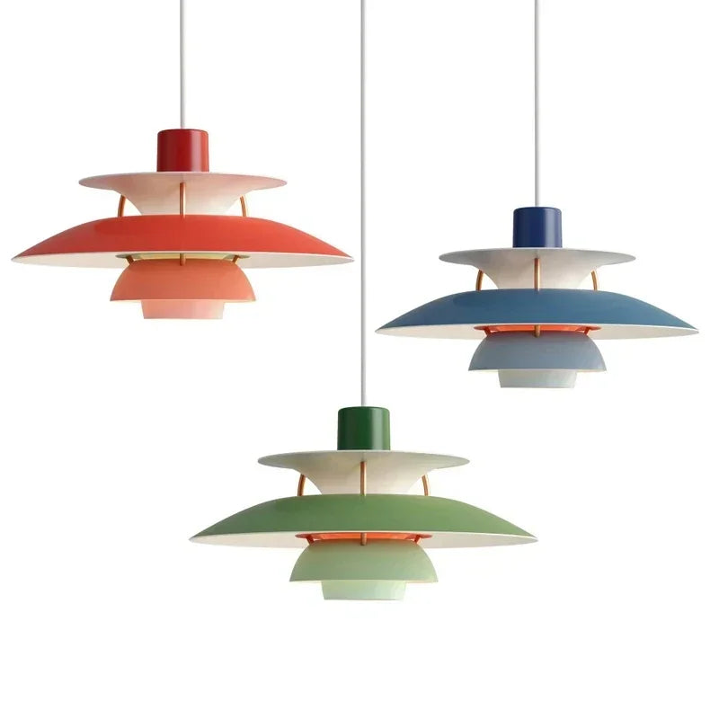 Multicolor Geometric Sphere Pendant Light, 12-20 in Art Deco Style