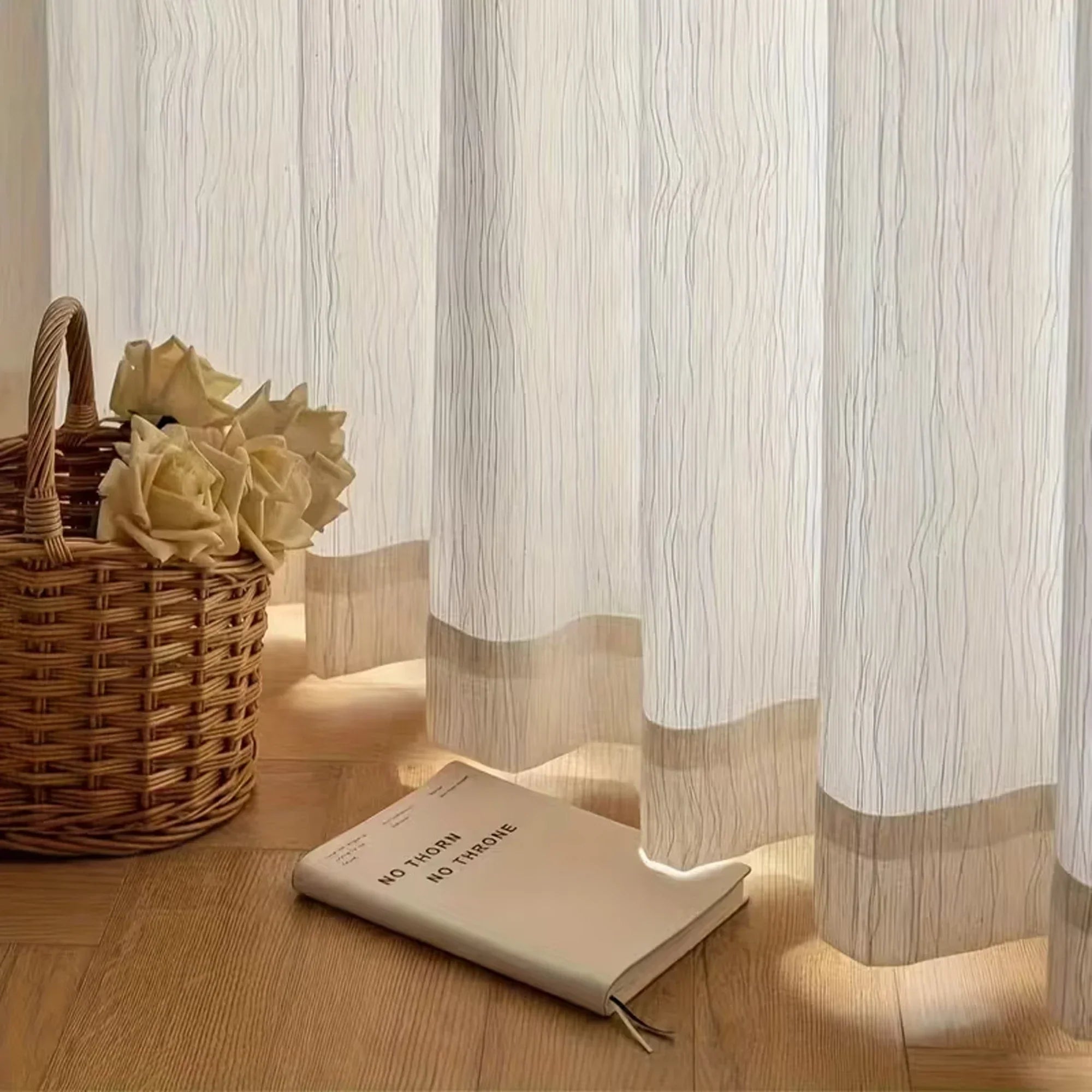 Textured Sheer Window Curtains Soft Light Filtering Grommet Drapes - Euroselle