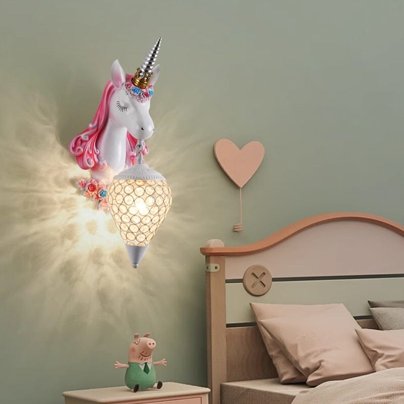Einhorn Harz Wandleuchte