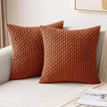 Ribbed Textured Throw Pillow Cover, 18×18 Inch Polyester Cotton Blend