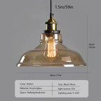Retro Industrial Glass Pendant Light For Home And Bar