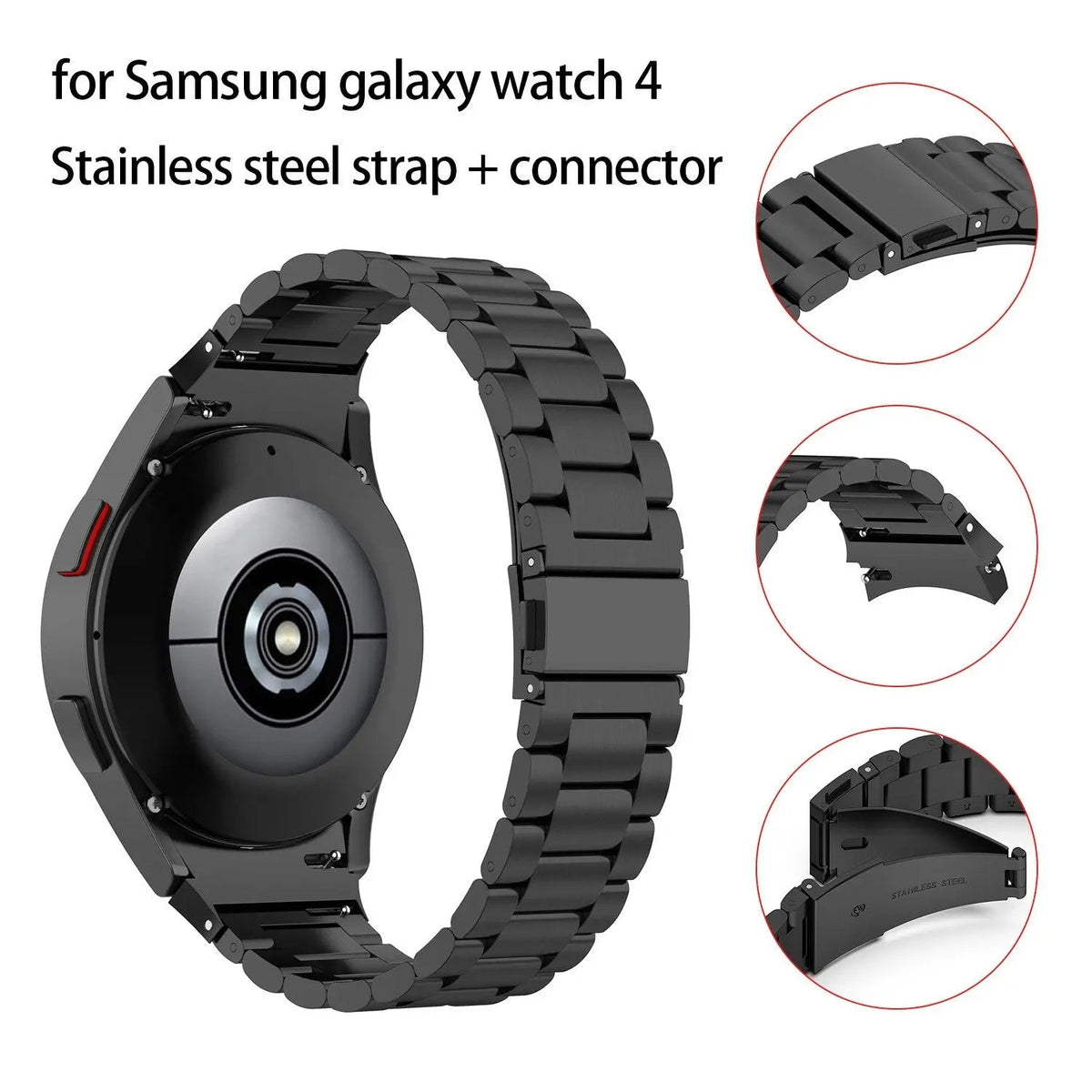 Correa de cuero y acero para Galaxy Watch 5 — Ajustable, varios acabados