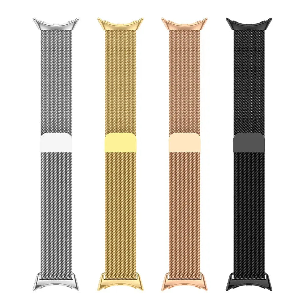 Bracelete de malha magnética em aço inoxidável para Google Pixel Watch e Watch 2