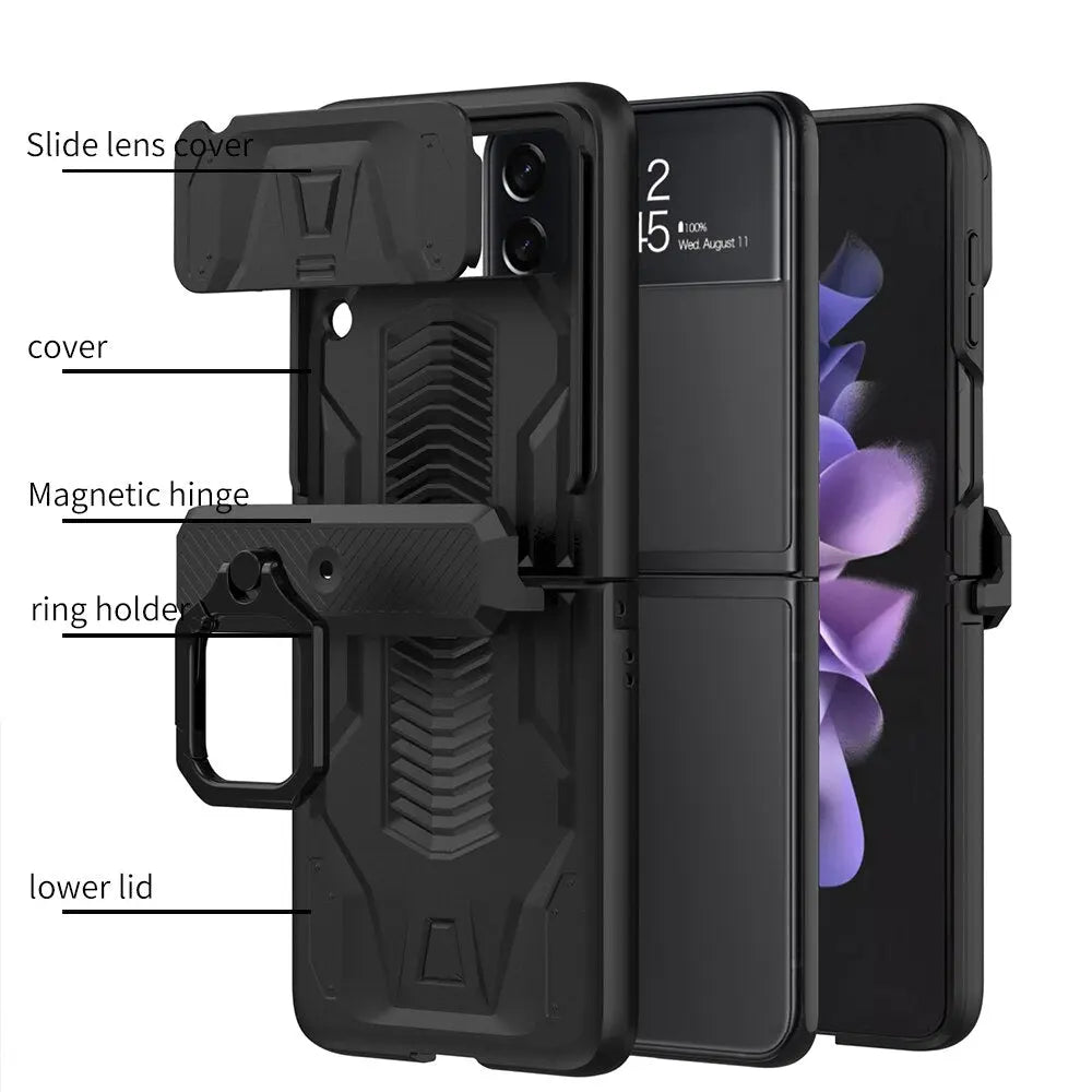 Cover a doppio strato per Samsung Galaxy Z Flip 4 e Z Flip 3 — Anello magnetico