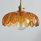 Vintage glazed floral hanging Lamp