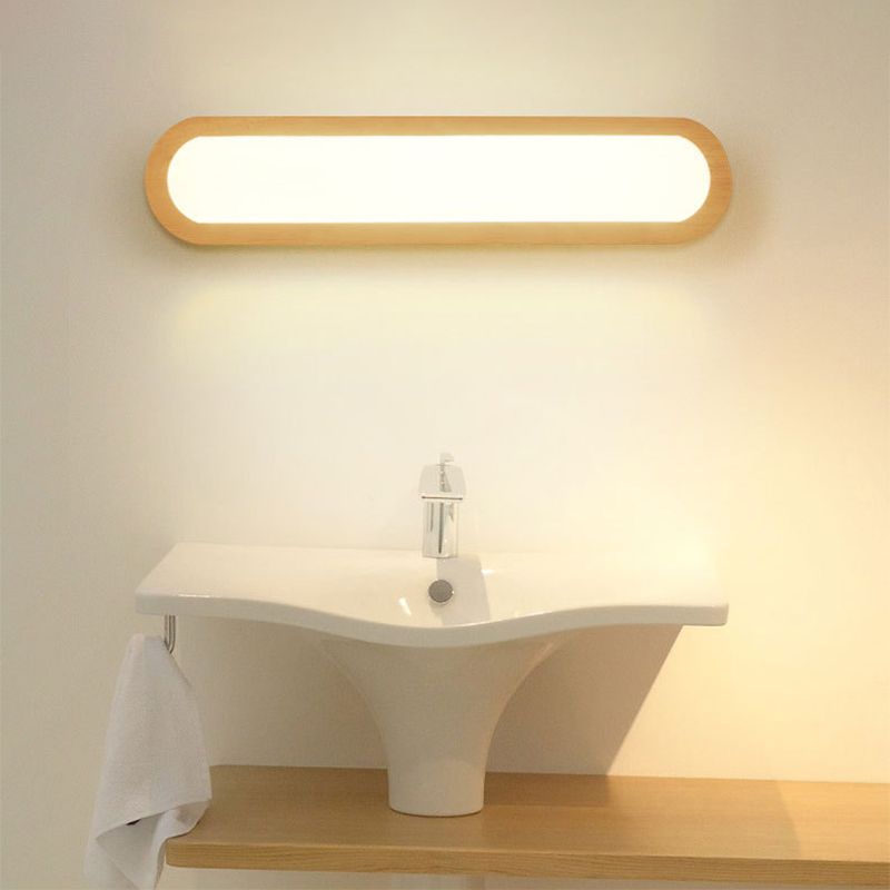 Nordische Holz-LED-Wandleuchte für warme Schlafzimmeratmosphäre