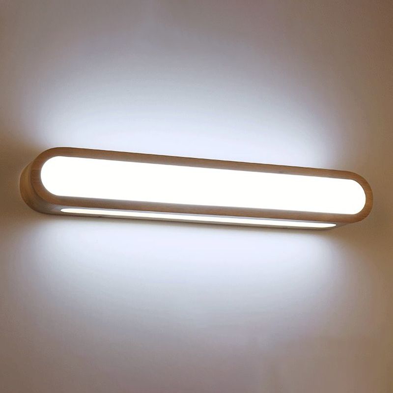Nordische Holz-LED-Wandleuchte für warme Schlafzimmeratmosphäre