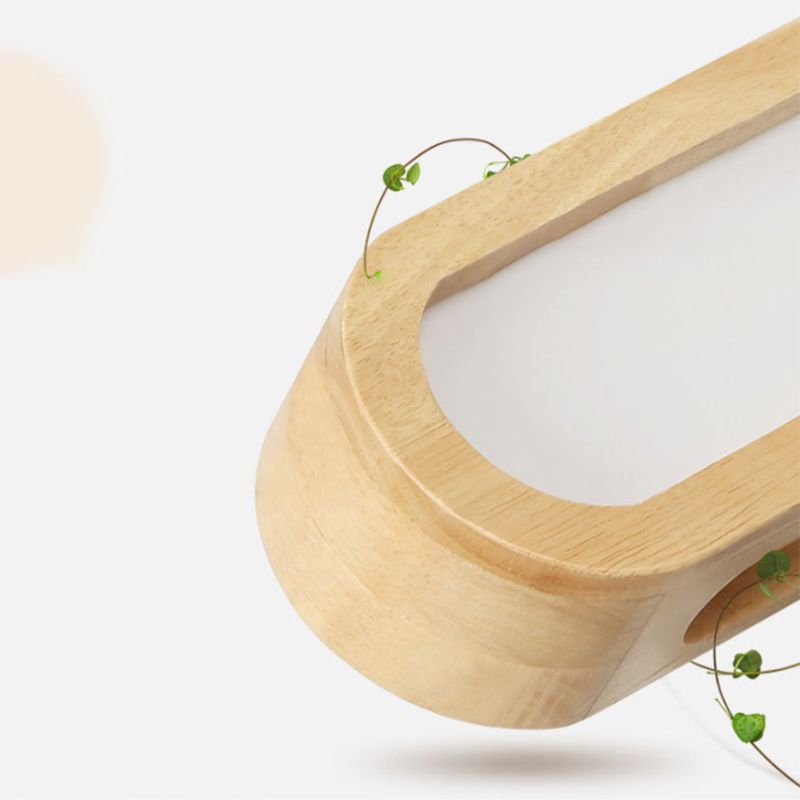 Nordische Holz-LED-Wandleuchte für warme Schlafzimmeratmosphäre