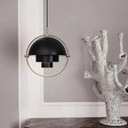 Nordic Tiered Black Pendant Light With Layered Metal Shades, Stylish Kitchen Ceiling Fixture