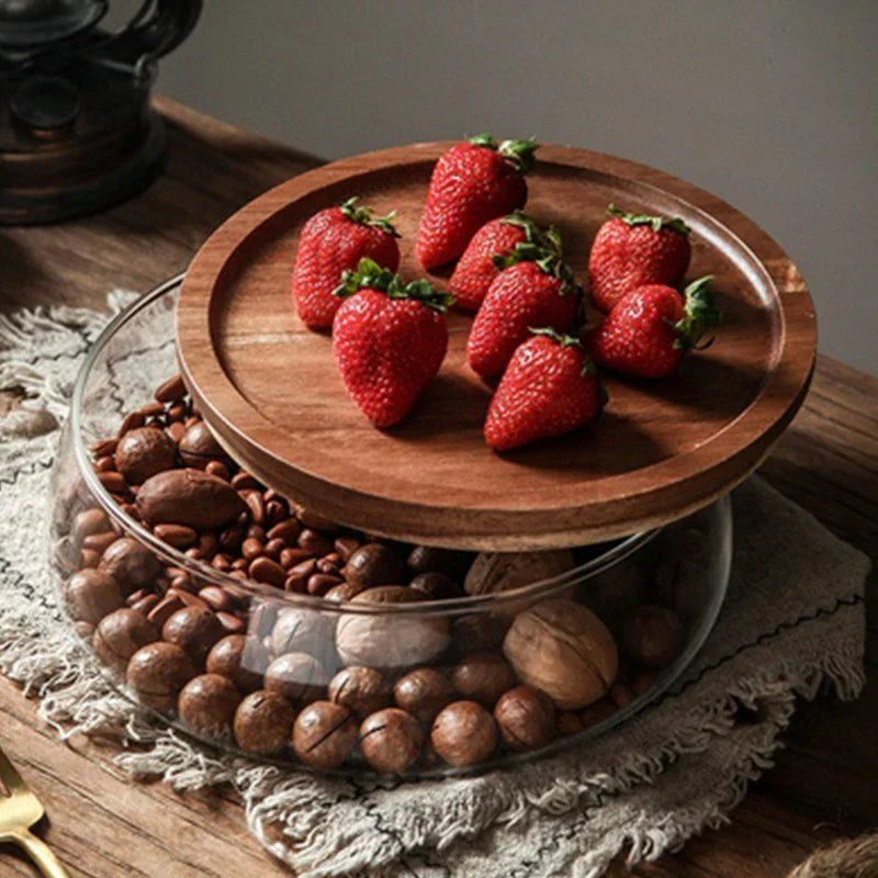 Glass Canister Set — Acacia Wood Lids for Dry Goods Storage