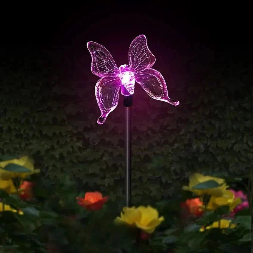 AuroraLeaf solcelledrevet sommerfuglelampe med LED til haven