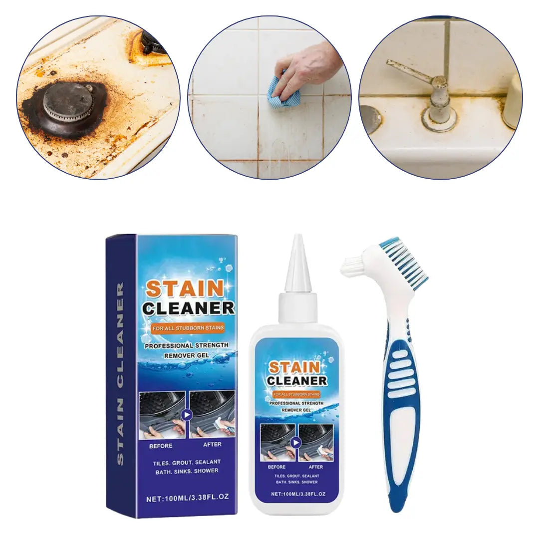 Krachtige gelreiniger voor voegen en kit, 3.4 fl oz, met borstel