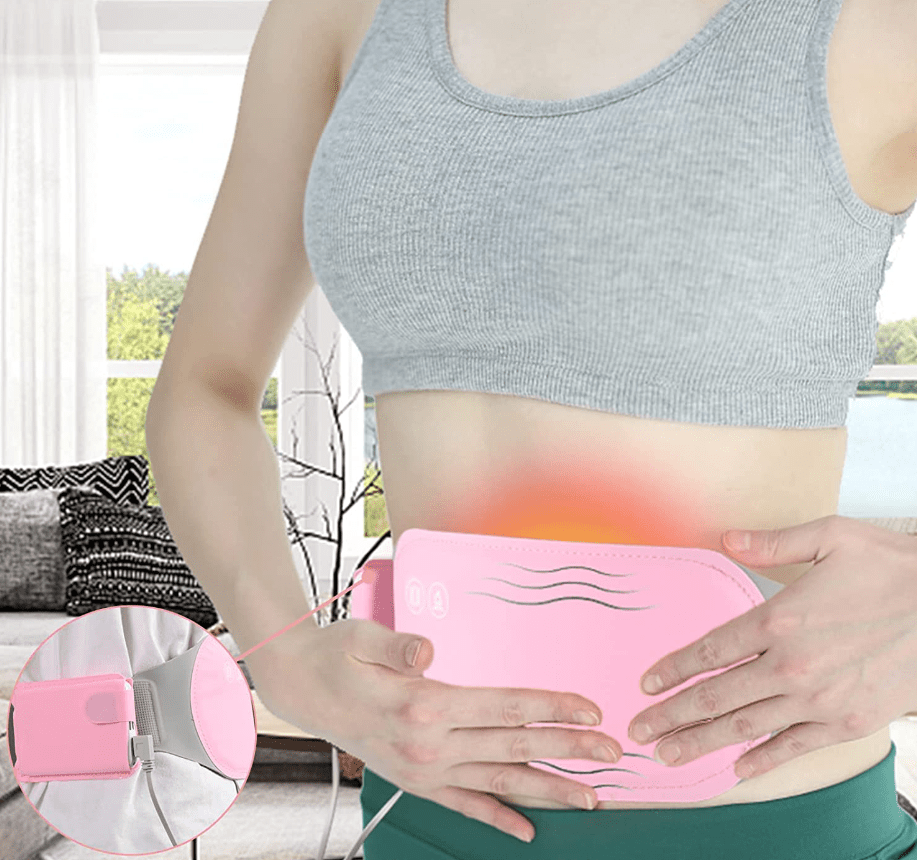 Chauffe-ventre électrique sans fil — Batterie rechargeable, chaleur et vibrations douces