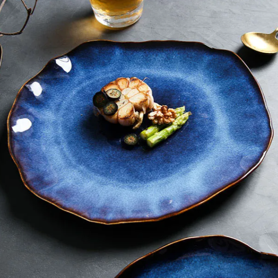 Ručně malované pestrobarevné talíře z kostního porcelánu, sada 10,5 palce