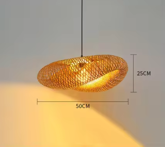 31,5 hüvelykes, szőtt rattan kupola mennyezeti lámpa, natúr felület, E27