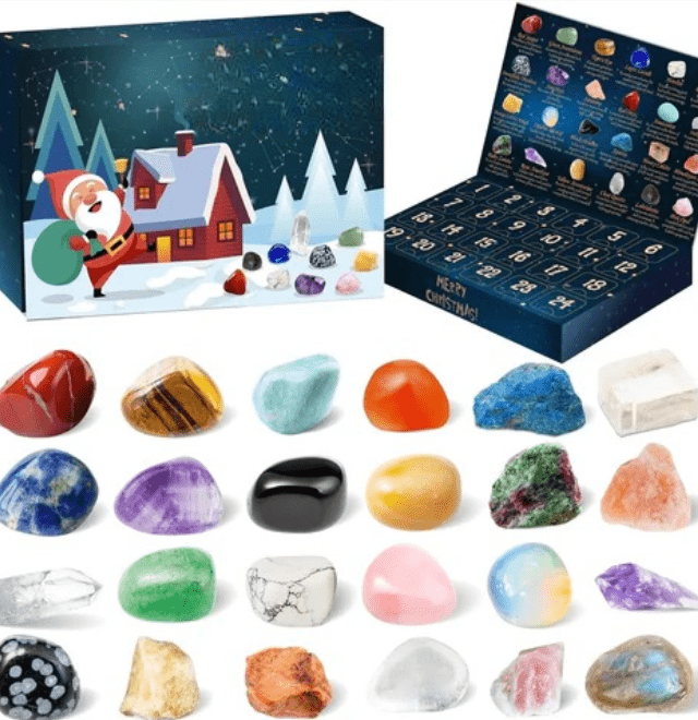 GemSpark 24 Real Gemstones Advent Calendar – Educational Treasure Collection
