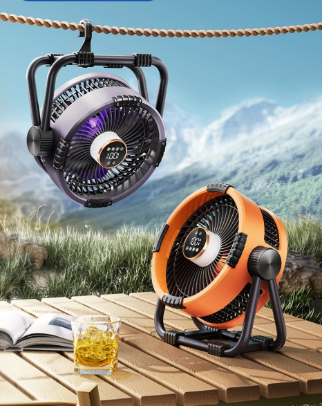 Ventilatore da campeggio TrailWave sei-in-uno — ricaricabile, portatile, luce LED con telecomando