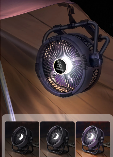 Ventilatore da campeggio TrailWave sei-in-uno — ricaricabile, portatile, luce LED con telecomando