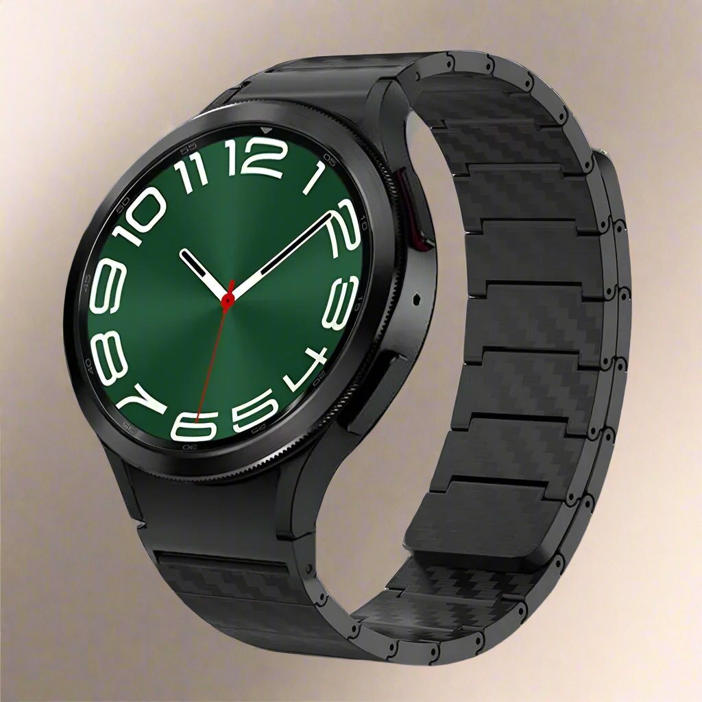 Samsung Galaxy Watch 4/5/6 Carbon Fiber Strap – Black, Blue & Green