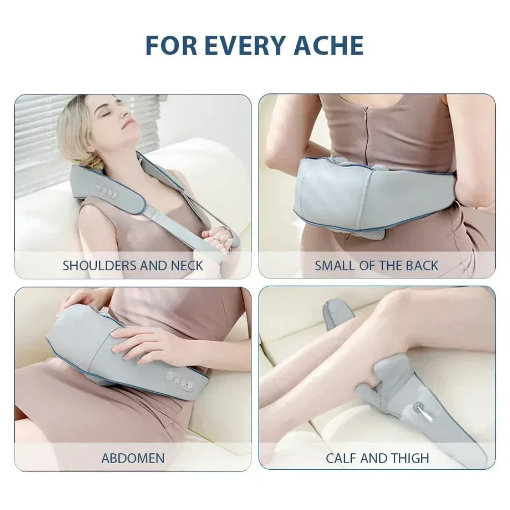 Aurora Electric Shiatsu Massager — Wrap-Style, Deep Pressure, Vibration & Magnetic Heat