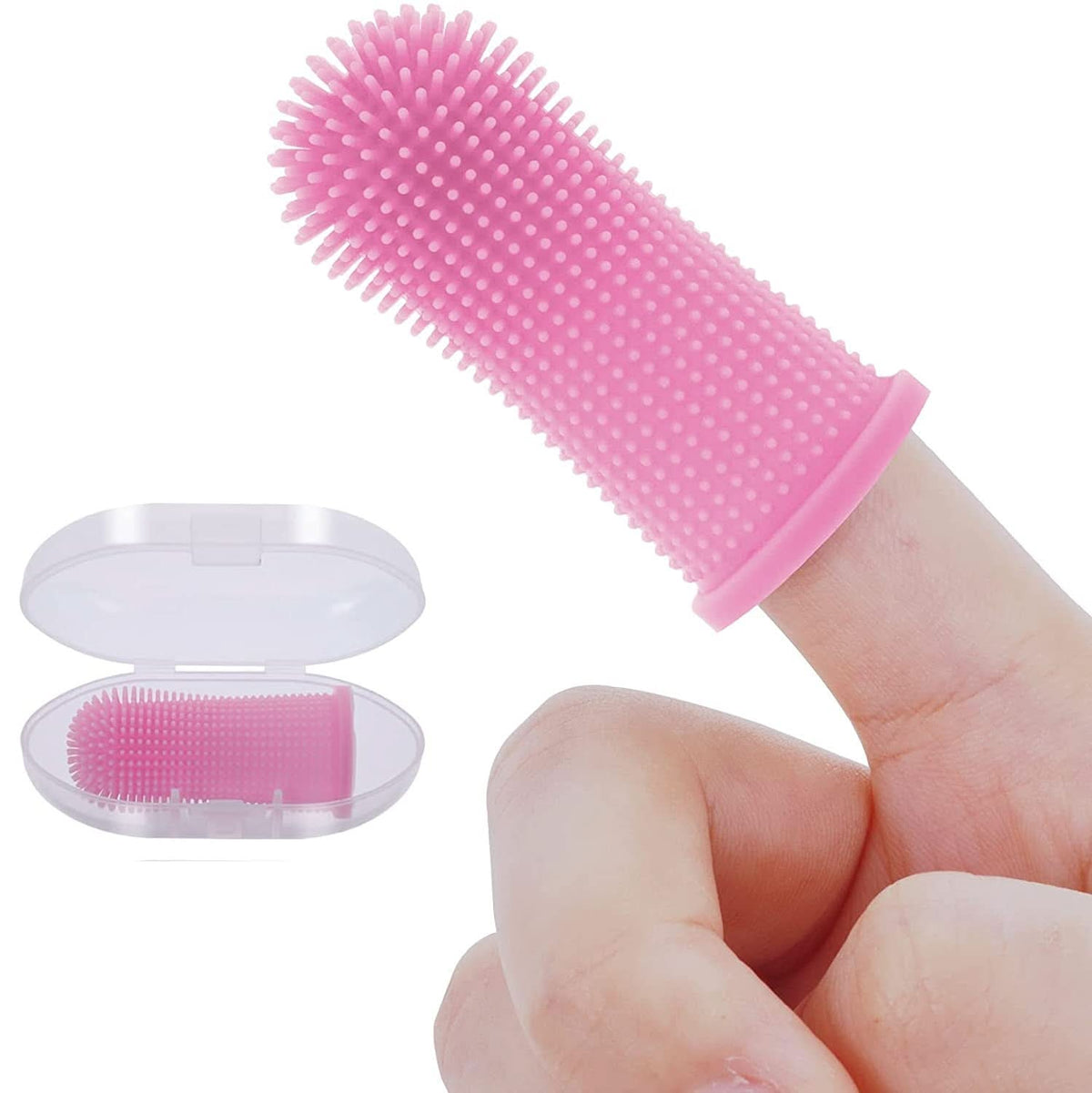 Escova de dentes de silicone para dedo NovaPaw 360 — Bainha ajustável para cães