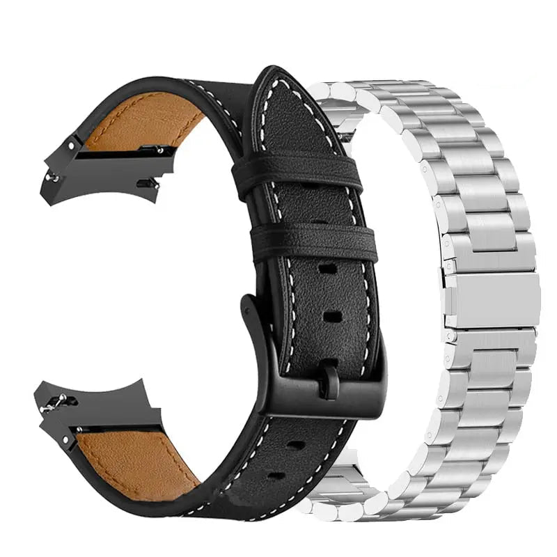 Correa de cuero y acero para Galaxy Watch 5 — Ajustable, varios acabados