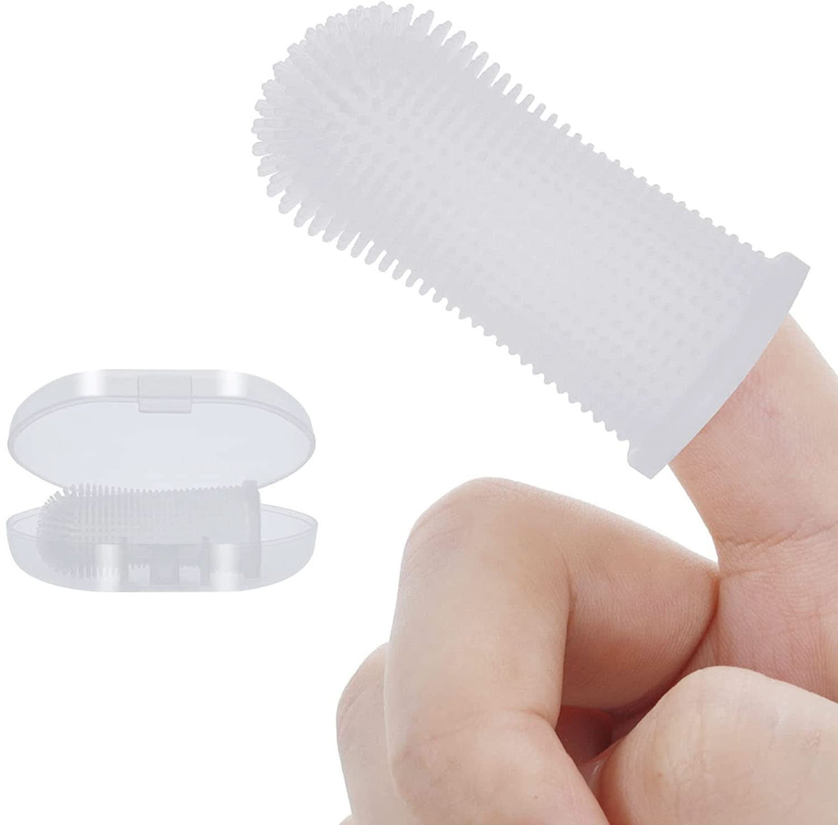 Escova de dentes de silicone para dedo NovaPaw 360 — Bainha ajustável para cães