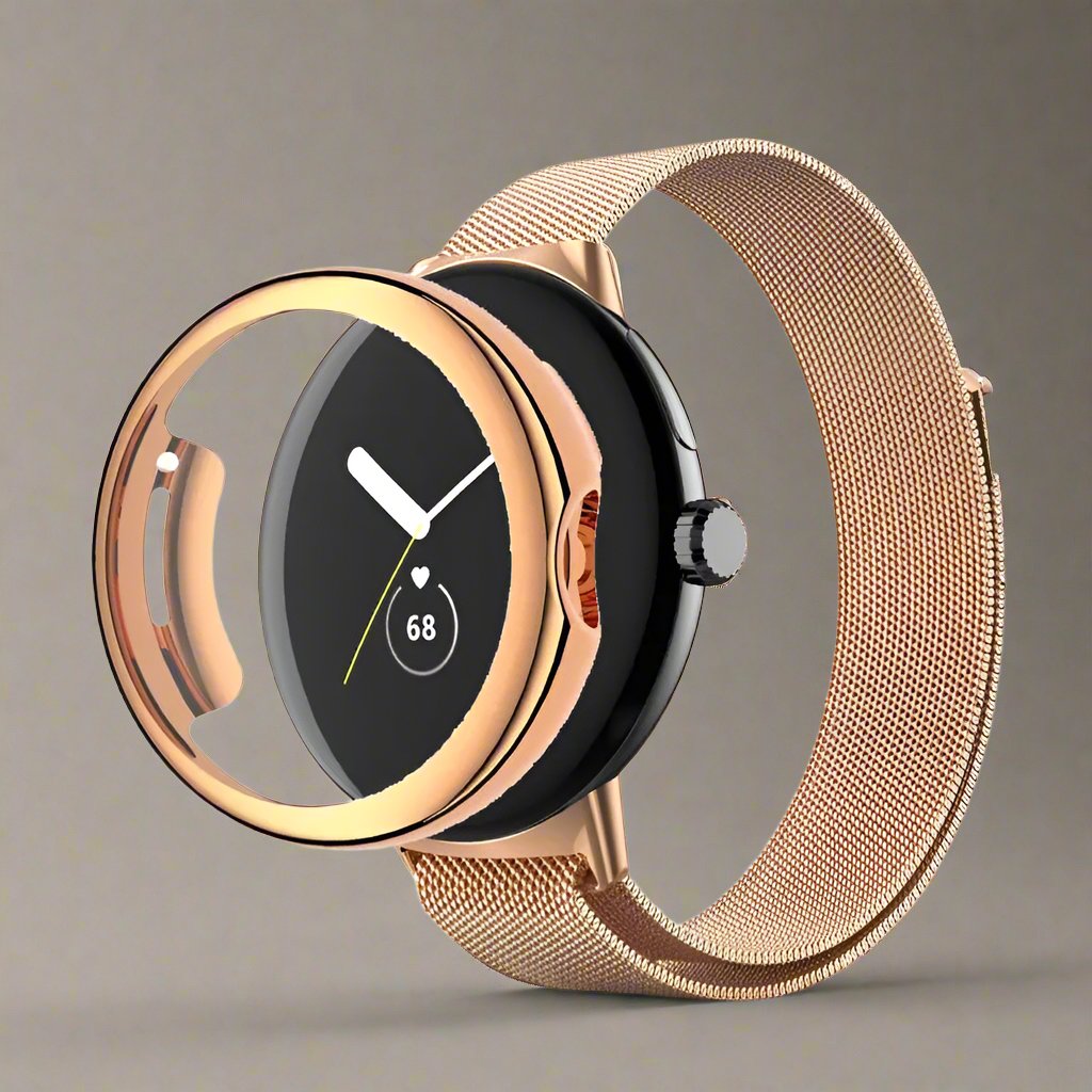 Kit cinturino in acciaio inossidabile e custodia protettiva per Pixel Watch — 41mm e 45mm