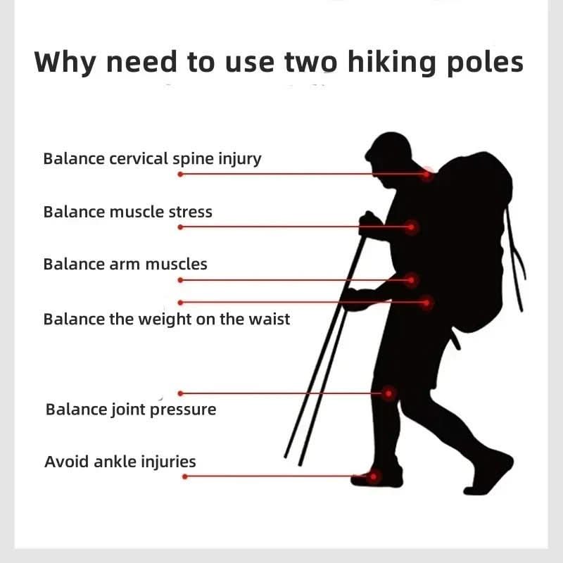TrailGlide Folding Trekking Poles — Lightweight Profile, Adjustable Stability