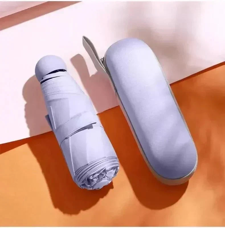 Nexa Capsule Compact Travel Umbrella — Single-Motion Open, Pocket-Fitting Case