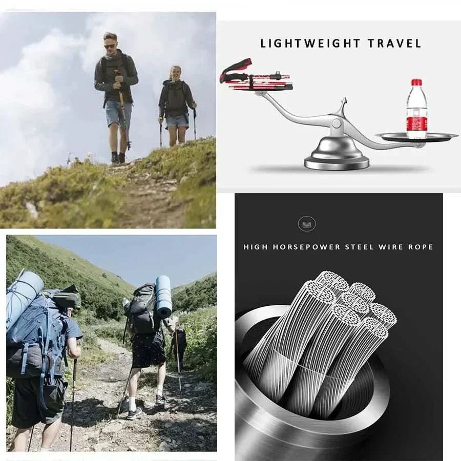 TrailGlide Folding Trekking Poles — Lightweight Profile, Adjustable Stability