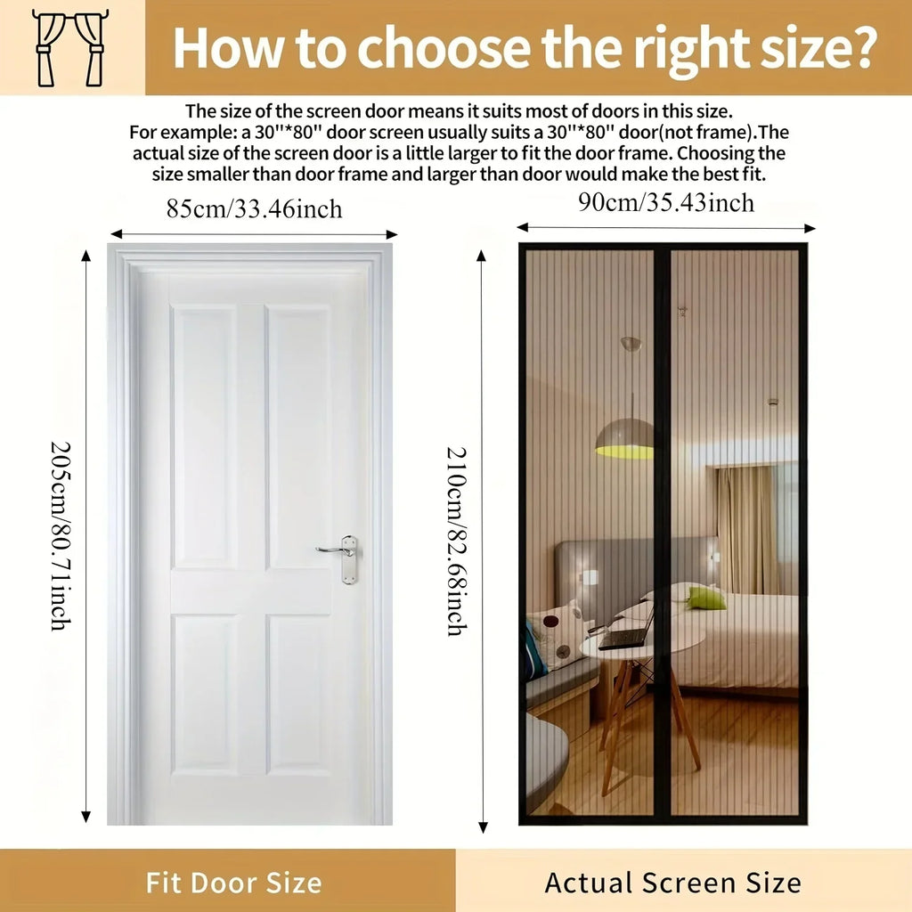 Mosquito-resistant Door Curtain Hands-free 100x210 cm Living Room Bedroom - Euroselle